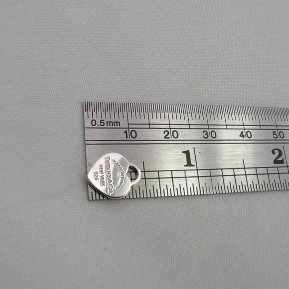 Tiffany & Co Small Mini Size Solid 925 Sterling Silver Heart Charm Pendant - Picture 5 of 13